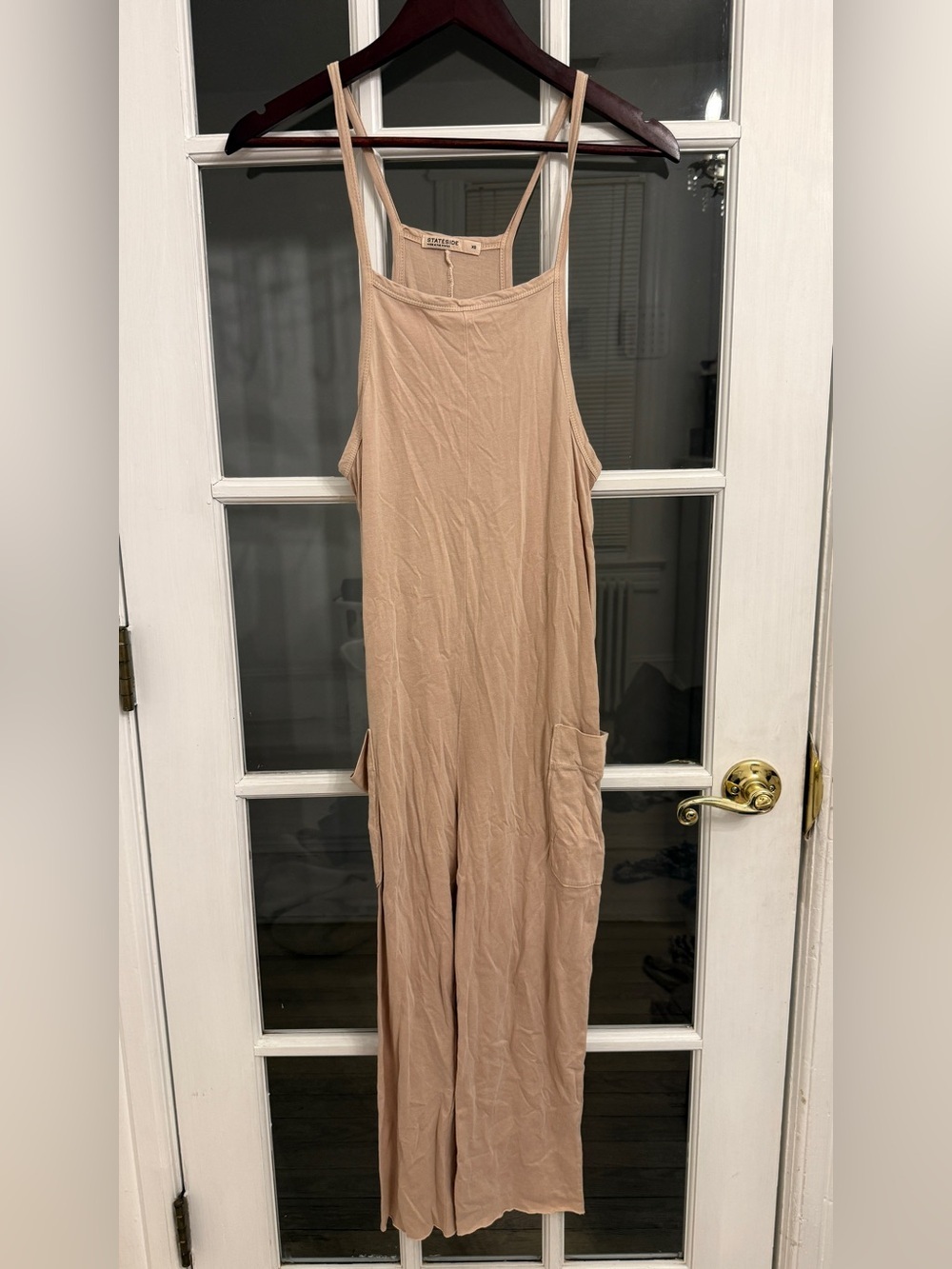 STATESIDE Women’s Nude Cotton Sleeveless Casual Jumpsuit Size XS